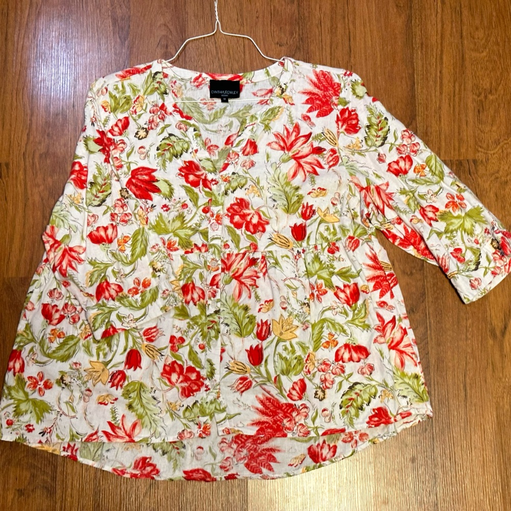 Flower Blouse - Cynthia Rowley - Size 1X